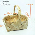 panier tressé bois naturel réutilisable traditionnel poignée anneaux métalliques rustique utilisation multiple fleuriers decoration