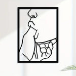 tableau mural abstrait minimaliste contemporain fer noir blanc résistant rouille