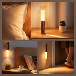 lampe murale led détecteur mouvement usb rechargeable blanc noir bois moderne fixée mur contemporaine