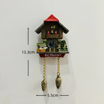 horloge pendule alpine animaux paysages aimants réfrigerateur texte traditionnel