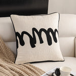 housse coussin polyester géométrique jacquard noir blanc moderne salon décoration