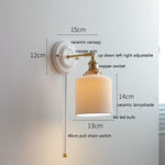 lampe murale classique blanc doré céramique métal ampoule led 220v vintage contemporaine