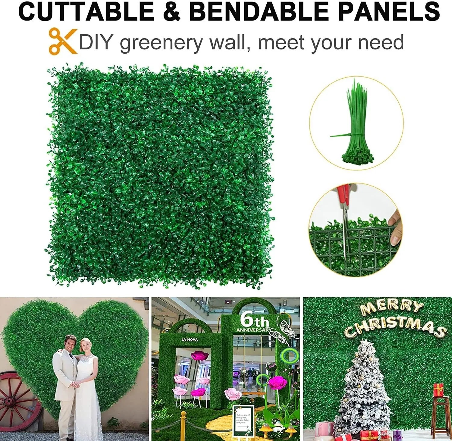 Haie de buis artificielle pour mur
