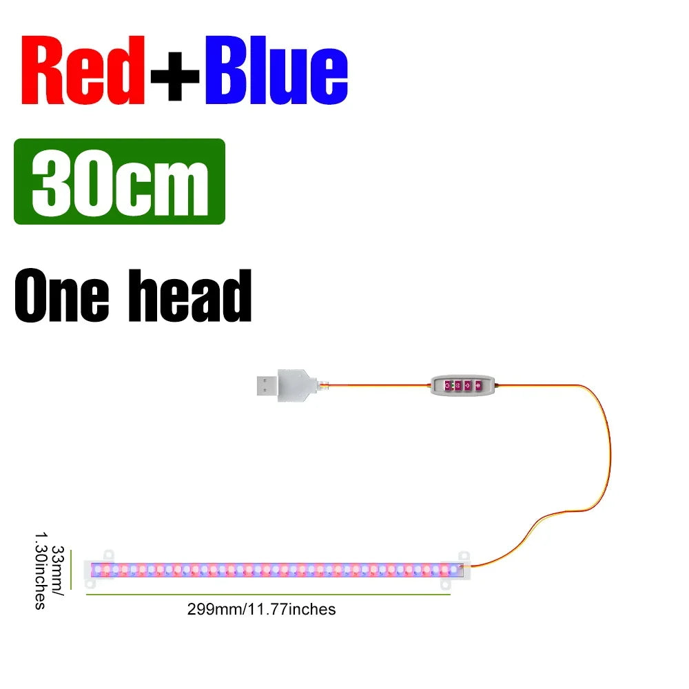 lampe led plante 30 50cm blanc rose bleu moderne clips adaptable usb
