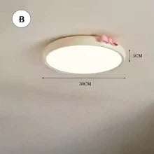 plafonnier led enfant blanc crème nœud rose décoration chambre filière électrique télécommande