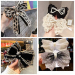 ruban dentelle fleurs simple noir blanc rose bleu violet classique clips cheveux polyester translucideDecorationFestive