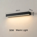 lampe murale led moderne étanche ip65 noir 20cm 30cm 50cm câble électrique verre