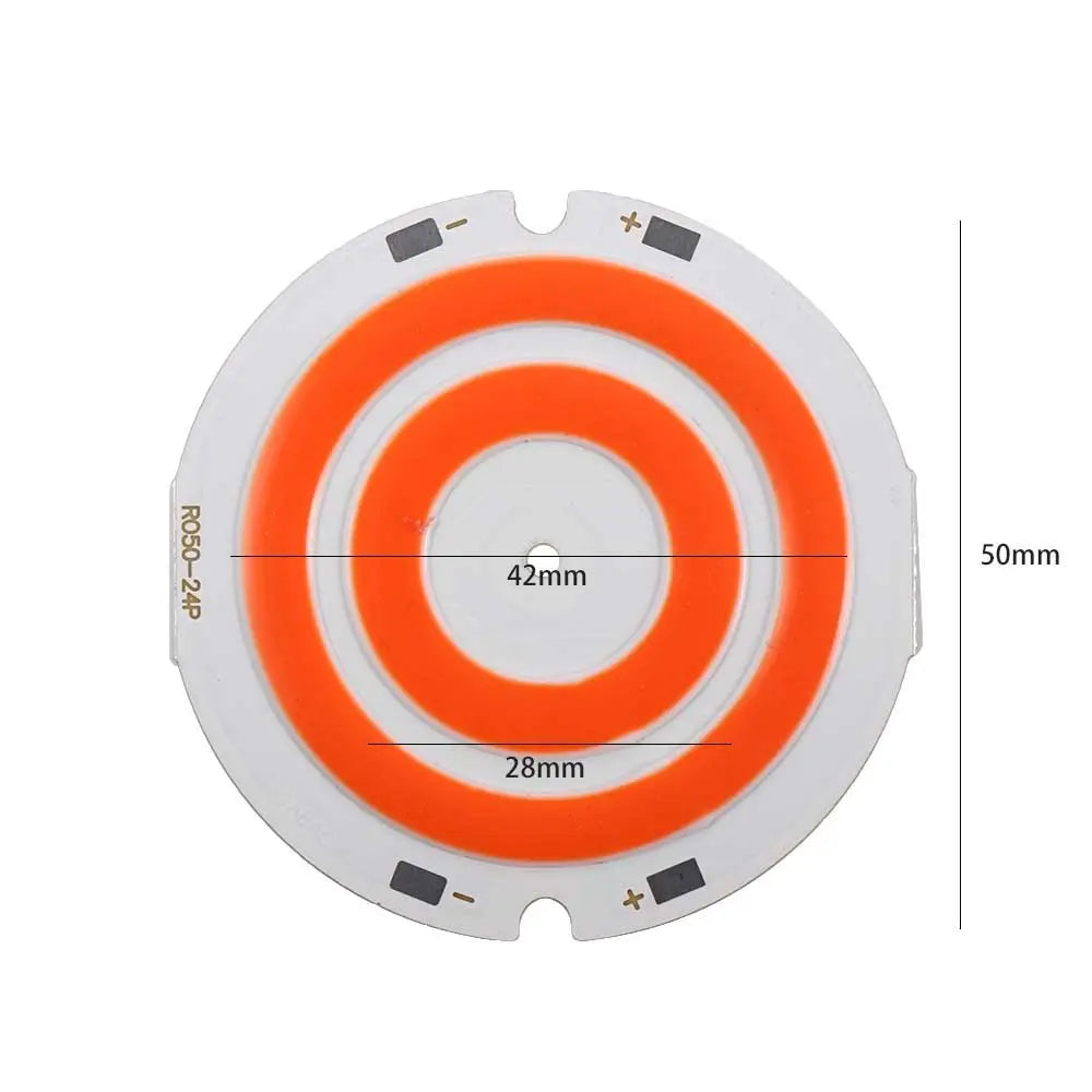plaque led circulaire blanc orange double anneau concentrique moderne 42mm 50mm