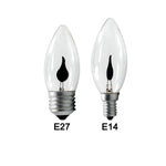 lampe led flamme noire transparente moderne e27 e14 3w 250 lumens 30000h