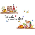 sticker mural multicolore abeilles papillons cuisine amour adhésif occasion fête anniversaire pvc