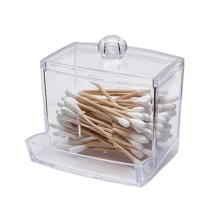 boîtes rangement coton tige bouchons cosmétiques transparentes réutilisables multifonction modernes minimalistes voyage