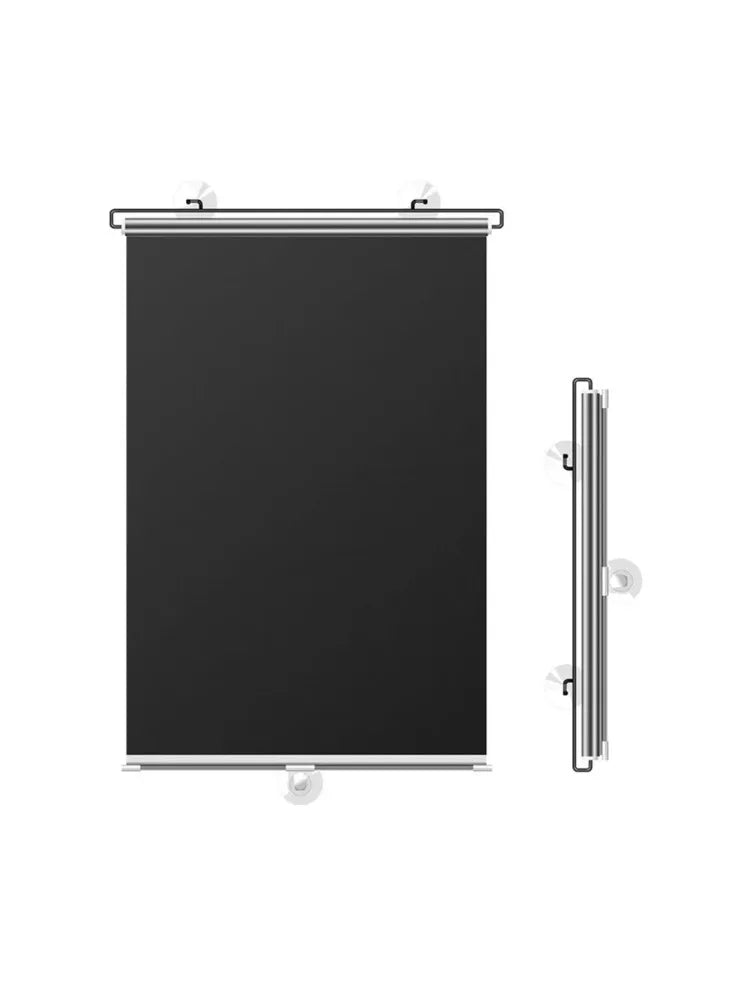 rideau rouleau noir opaque intégré fenêtre moderne sans perçage adhésif suction cup polyester