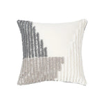 coussin géométrique moderne polyester gris beige amovible lavable contemporain decoration interieur tufter boheme