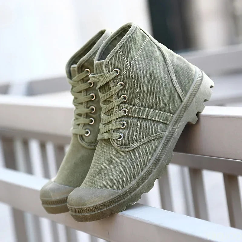 bottines homme toile beige gris vert olive chaussures sport confortables rétro lacets