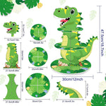 supports cupcakes dinosaures feuilles vert gris anniversaire jungle enfant thème jurassique festive occasionnels
