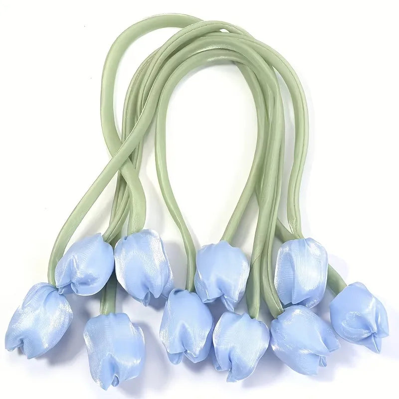 boucles rideau tulipes rose blanc vert violet ruban décoratives floral accessoires bricolage mariage