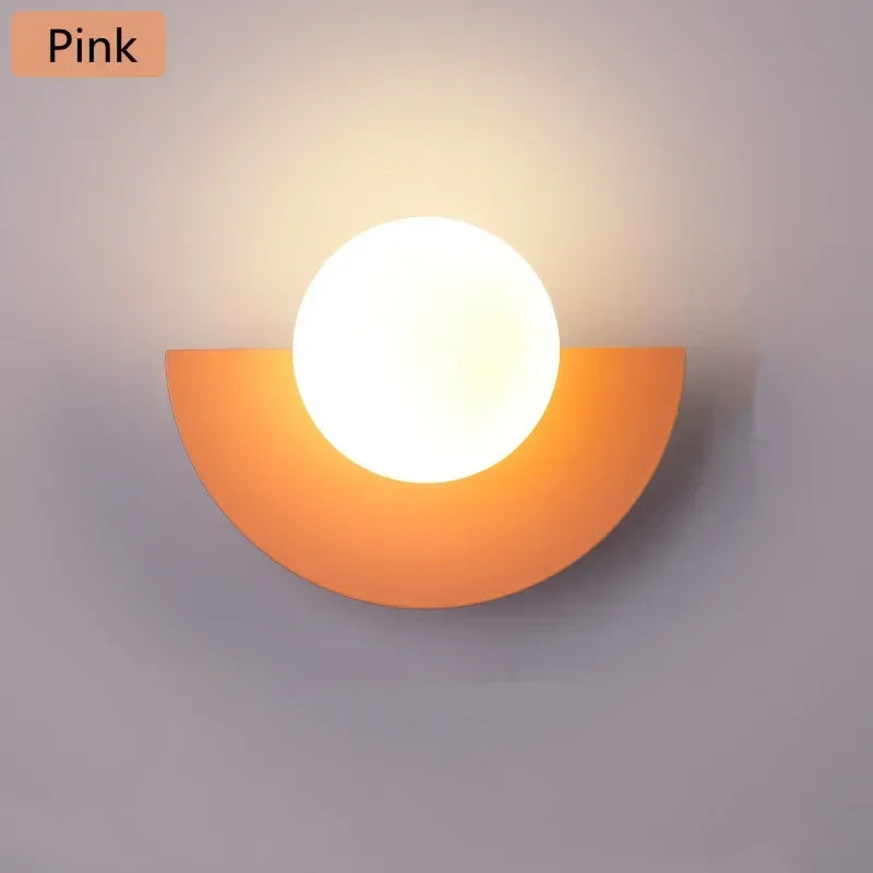 applique murale moderne semi circulaire rouge orange jaune vert noir blanc