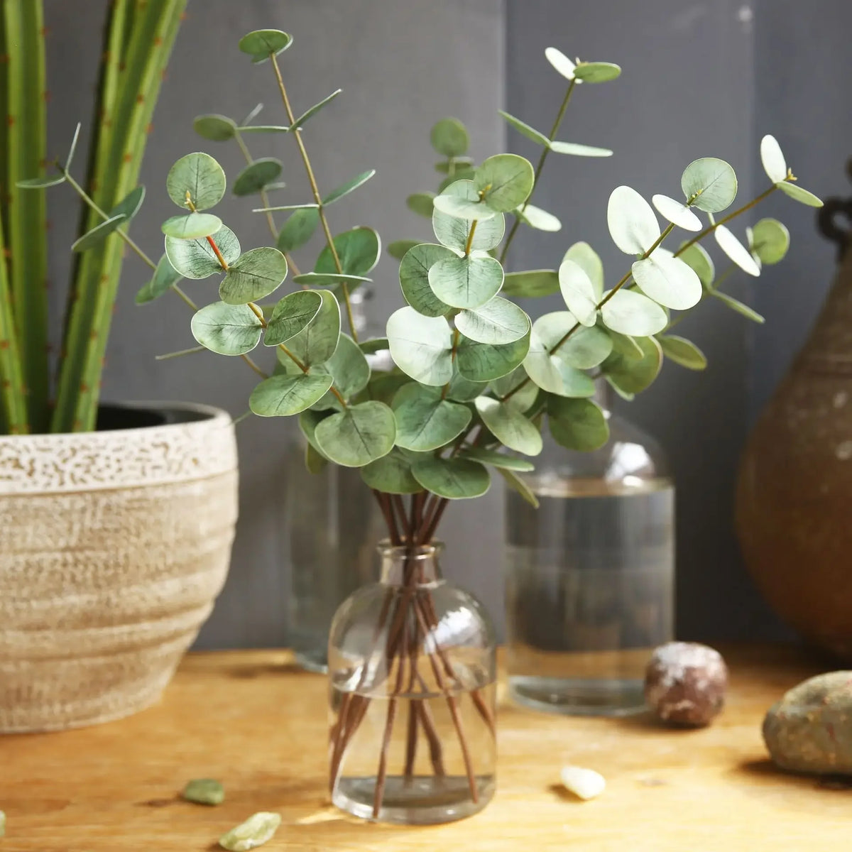 branche eucalyptus artificielle feuilles vert clair naturel decoration mariage evenement festive