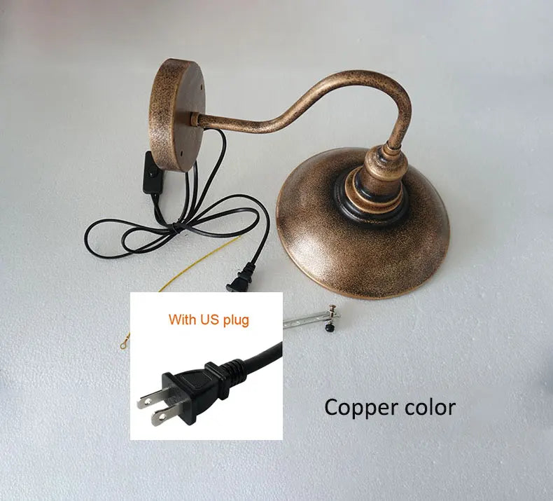 lampe murale industrielle vintage bronze noir argenté prise fixée mur adaptable cuisine salle manger