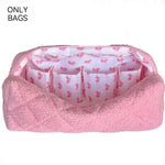 sac outils coiffure léopard motifs beige rose brosse cheveux accessoires quiltedversible