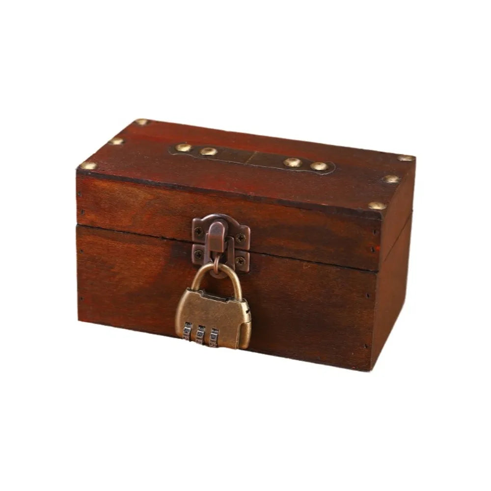 boîte bijoux vintage bois violet marron coffret rangement velours cadenas rustique