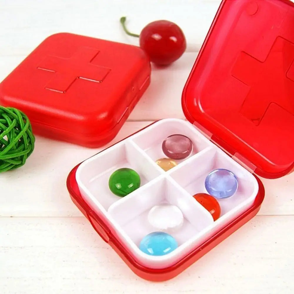 organiseur pilules semaine compartiments portable boîte verte blanche rouge rose bleu croix moderne