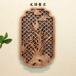 décoration murale traditionnelle gravure florale panneau bois ornements végétaux chinois classique intérieur