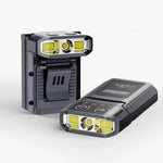 lampe frontale led noire moderne compacte clip usb batterie intégrée indiquateur charge