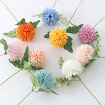 Bouquet artificiel fleurs pompon orange bleu blanc jaune intérieur décoration moderne salon chambre