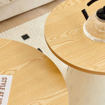 table basse moderne minimaliste bois rond marocain artificial board centralisée