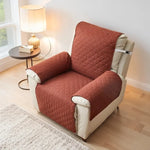 housse chaise inclinable marron beige quiltée élastique ajustable classique facile nettoyer Polyester