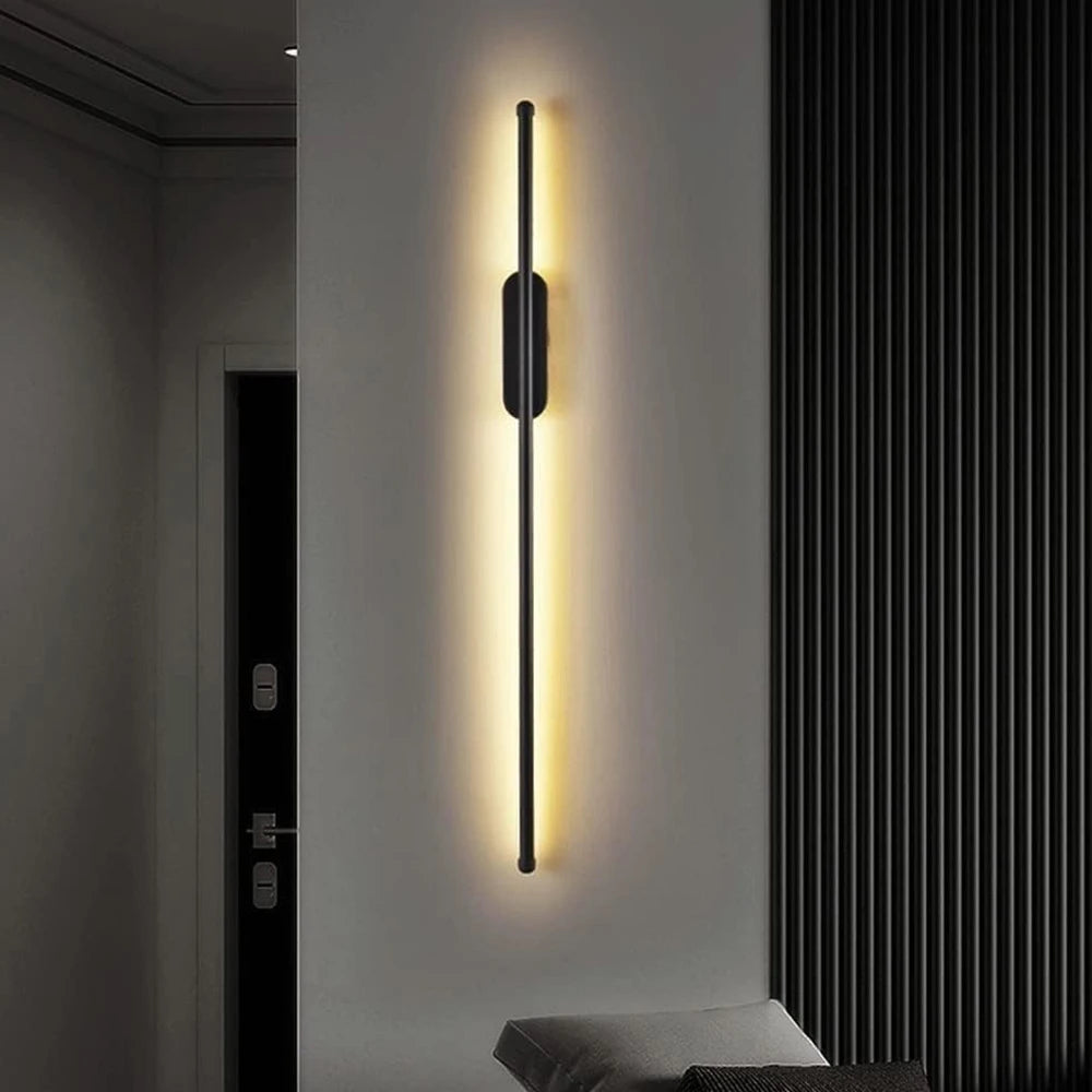 lampe murale led moderne minimaliste noir rectangulaire adhésif base sécuriséeflux lumineux faible tension large