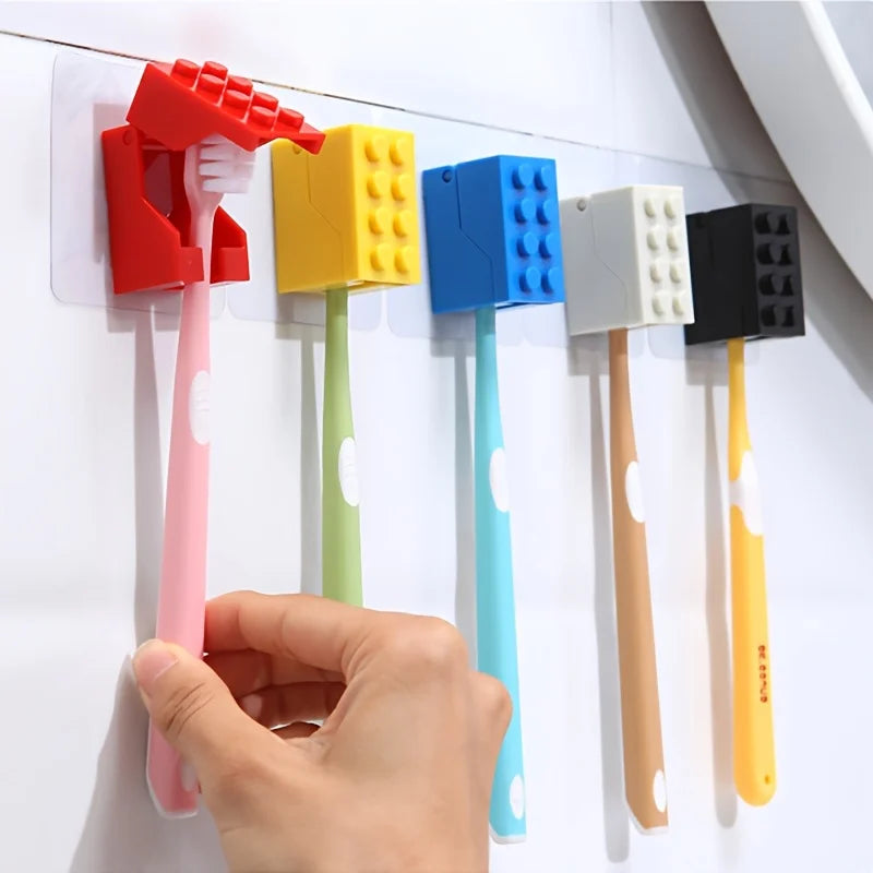 porte brosses dents distributeur serviettes bloc construction lego rouge jaune bleu moderne chambre enfant