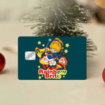 sticker carte crédit rainbow brite dessin animé adhésif réutilisable waterproof multicolore