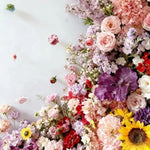 décoration florale romantique bohème set suspensibles diverses fleurs couleurs intérieur mariage fête