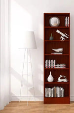 bibliothèque moderne bois multifonction porte unique simple rangement mur blanc noir
