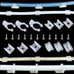 clips fixations rubans led blancs plastique lisse opaques m3 vis 10 13 20mm différents