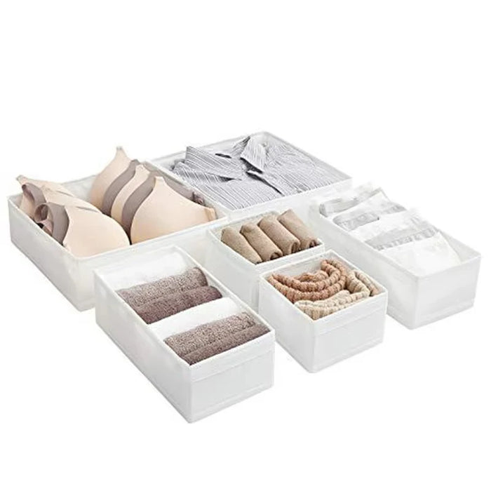Boîte de rangement pliable en tissu Oxford couleur blanche dans un tiroir