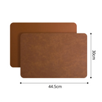 tapis table cuir marron clair moderne résistant chaleur antidérapant imperméable lavable 44.5x30CM