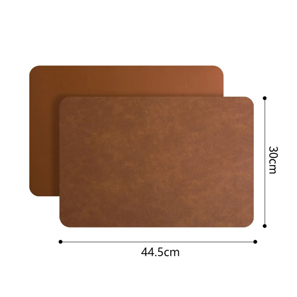 tapis table cuir marron clair moderne résistant chaleur antidérapant imperméable lavable 44.5x30CM