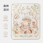 tapis bébé imperméable lavable 50x70cm illustrations canards lapins doux enfantin beige rose bleu