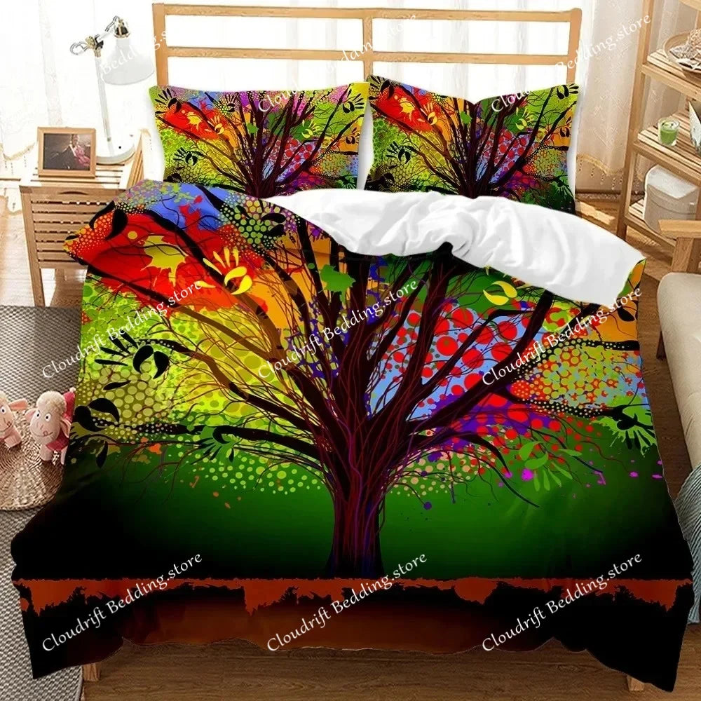 Literie tendance motif Arbre de Vie psychédélique