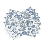 serviettes table toile jouy bleu clair classiques résistantes 12x18 pouces vintage