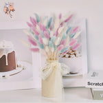 bouquet pampas séchés blanc rose bleu boho fluffly décoration maison anniversaire mariage party