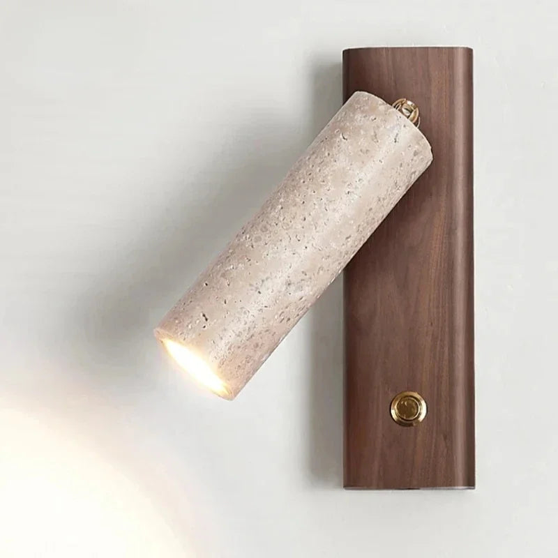 lampe murale orientable moderne abatjour texturé aspect bois chambre coucher entrée salon