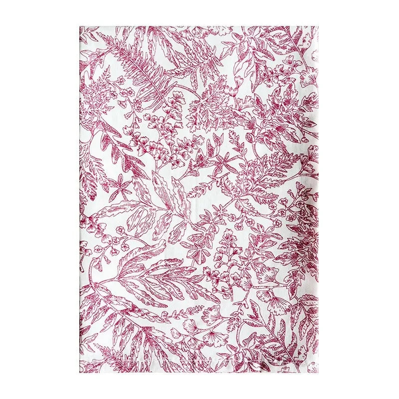 serviettes table coton imprimées florales bleu rose vert classiques cuisine festive
