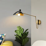 lampe murale articulée noir doré moderne scandinave flux lumineux 249 2000