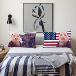 housse coussin impression drapeau américain moderne rouge blanc bleu polyester 30x50cm 40x60cm 48x74cm 50x70cm