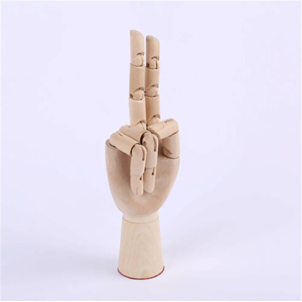 main articulée bois classique réaliste base conique décoration maison noël naturel clair