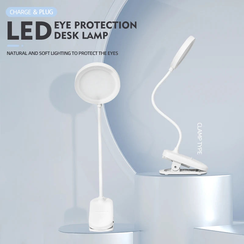 lampe led rechargeable usb blanc minimaliste pinces interrupteur tactile contemporain